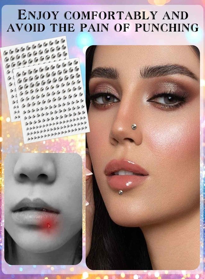 Gaahkai 1650PCS Fake Dermal Piercing Balls, Fake Eyebrow Peircings Stickers for Women Men, 10 Sheets - Image 4